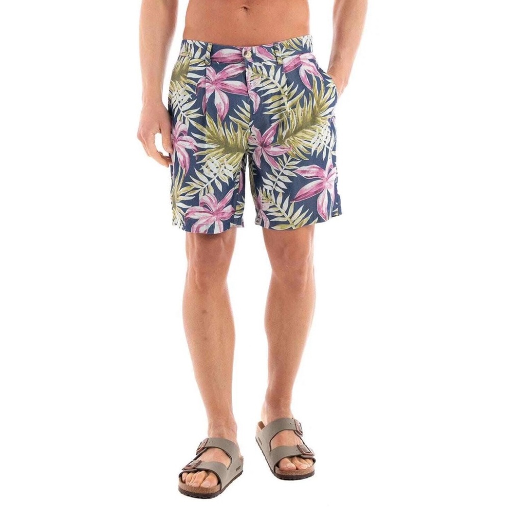 Scotch & Soda Twilt Loose Fit Tropical Hawaiian Print Pleated Shorts Size 36